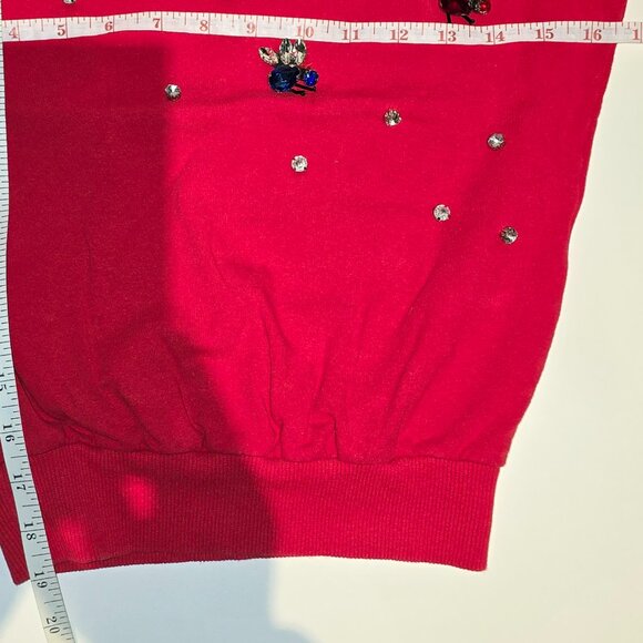 Red Kids' Sweater with Embellishments - Picture 2 of 5